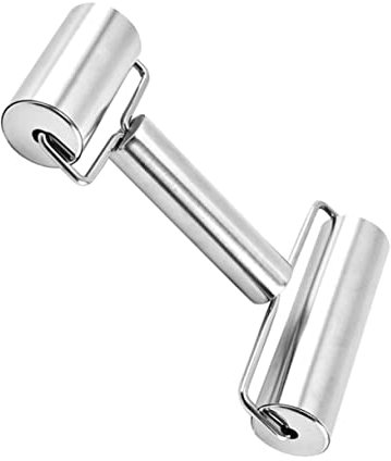 ABOOFAN Doppelkopf Teigroller Aus Edelstahl Antihaftbeschichtetes Nudelholz Zum Backen Für Fondant Keks Gebäckteig Und Handgemachte Nudeln