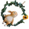 Happyyami Sonnenkranz Kreis Hase Meerschweinchen Bausatz Gartenverzierung Frosch Dekoration Hasenkäfig Kaninchen Plüsch Hamster Häschen Hängender Kranz Girlande Ratte Fee Heu Metall