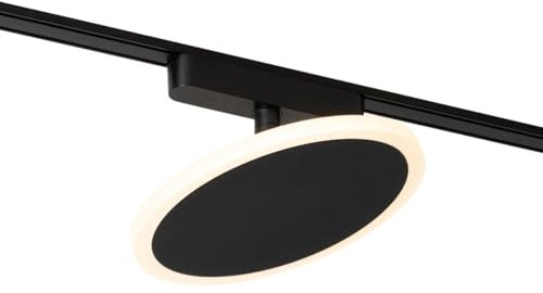 QAZQA - Modern Moderner schwarzer Spot I Spotlight I Deckenspot I Deckenstrahler I Strahler I Lampe I Leuchte für 1-phasiges Schienensystem Komplettset I Spotlight I Deckenspot I Deckenstrahler I Stra