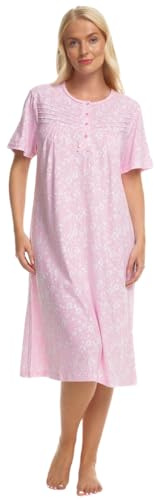 Suzy & Me Chemise de nuit d'été à manches courtes 100 % jersey de coton pour femme