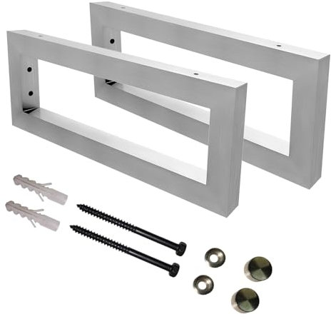 CAVATINY 2X Wand-Konsole RECHTECK | Waschtisch-Halterung stabil | Einfache Wand-Montage | Regal-Halter aus 304 Edelstahl | Konsolen-Träger für Waschbecken & Wand-Regal (Breite 550mm)
