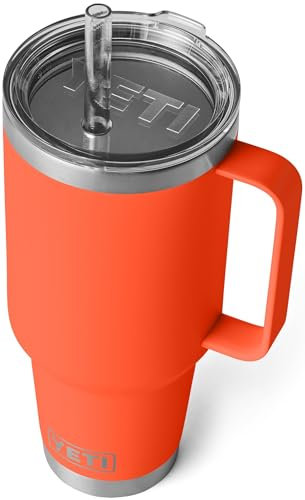 YETI Rambler Straw Mug, Stainless Steel Vacuum Insulated Mug with Stronghold Lid, Papaya, 42 oz (1242 ml)