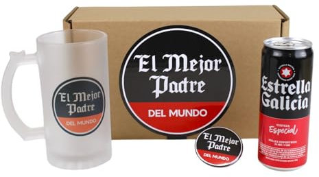 Pack Regalo Jarra y Cerveza El Mejor Padre del Mundo Regalo Padre Día del Padre Cumpleaños