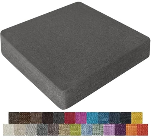 Stuhlkissen Grau Beige Schwarz 40x40/50x50/45x45cm Bodenkissen Quadratisch Sitzkissen Waschbar Stuhlauflage Rutschfestes Barhocker-Kissen AbnehmbarerBezug für Esszimmer Büro(Colour1,55x55x15cm)