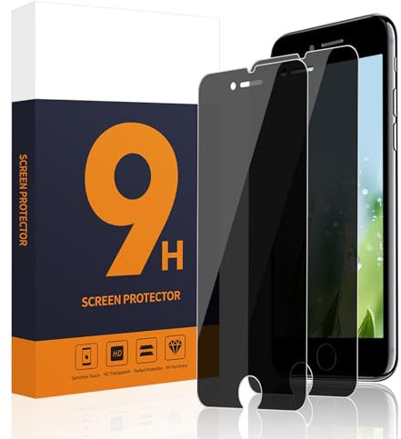 Carantee 2 Stück Schutzfolie für Panzerglas für iPhone 6/6s/7/8/SE 2020, Privacy Sichtschutz Panzer Schutz Glas, 9H Härte Anti-Blasen 2.5D Anti-Spy Displayschutzfolie für iPhone 6/6s/7/8/SE