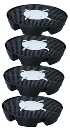 Fenteer 4er Set Selbstbewässerungs-Topfuntersetzer - Automatische Bewässerung für Pflanzen - Ideal für Innen- & Außenbereich - Schwarz - Inkl. wasserableitendem Vlies