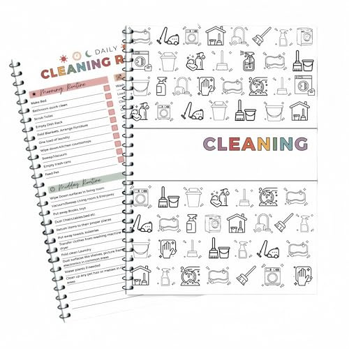 AD/HD Cleaning Planner,Household Cleaning Schedule and Checklist Management for Daily,Weekly,Monthly Organizer,Cleaning Schedule and Checklist Organizer,Chore Chart,Cleaning Plan Book