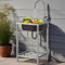 Fregadero Independientes acero inox For Exteriores Fregadero cocina de un seno Fregaderos Industrial Multiusos Con Grifos de agua fría y caliente,Para Garajes/Lavanderías/Restaurantes