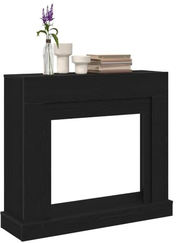 Manteau de Cheminée, Console Cadre de Cheminée Décorative chêne Noir 100x30x87,5 cm Bois d'ingénierie