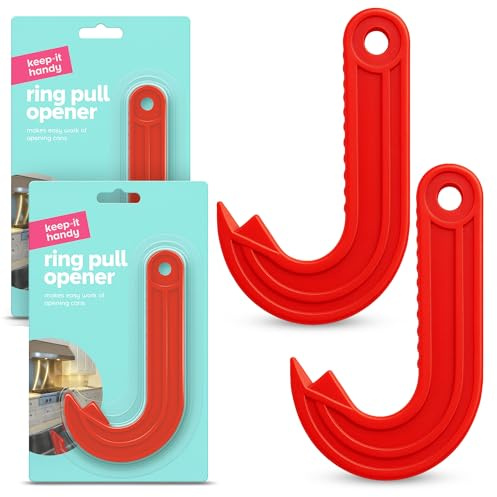 SOL 2pk Ring Pull Opener – Easy Opening Tool for Drinks, Tins & Tabs – Durable Handheld Kitchen Gadget for Seniors, Camping, Picnics & Everyday Use – Compact & Portable Design