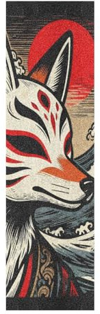 WDdZzyy Japanisches Ocean Sea Waves Fox Griptape für Skateboard-Designs, wasserdichtes Roller-Zubehör, 83 x 22,9 cm, lija para Skateboard