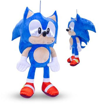 Große XXL Plüschtiere – kompatibel mit Stitch, Sonic, Spider-Man,Sesamstraße, Grinch, Minecraft & mehr Original Lizenz 70-120cm (Sonic 46cm)