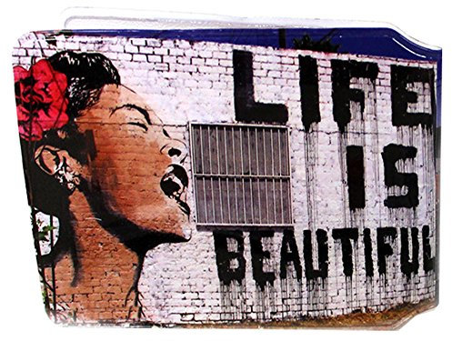 (80+ Designs) Bus Pass Wallet Credit Travel Rail Ticket Card Holder for Oyster Zip Business ID Card - Bifold - Party Bag Gift School Leaver (Life is Beautiful)