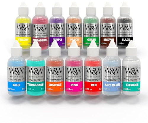 Watson & Webb Pro Airbrush Colours 13x14ml Food Paints Vegan-Friendly