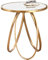 Table d'appoint Ronde/en Fer forgé, Table Basse en Verre Transparent, Cadre en métal Robuste, pour Balcon de Salon Moderne, Or, (60 × 60 × 66 cm)