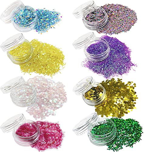 Soreli Glitter Make Up 8 Set (UK COMPANY) Festival Glitter Body Glitter Halloween Glitter Festival Glitter