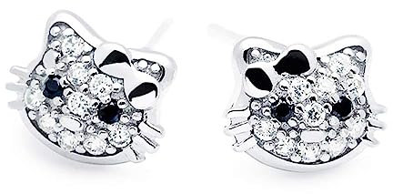 Baobei Frauen Kind Katze Ohrstecker 925 Sterling Silber Blaues Auge Zirkonia Katzen Ohrstecker Eleganter feiner Schmuck für Frauen Mädchen mit Schmuckschatulle