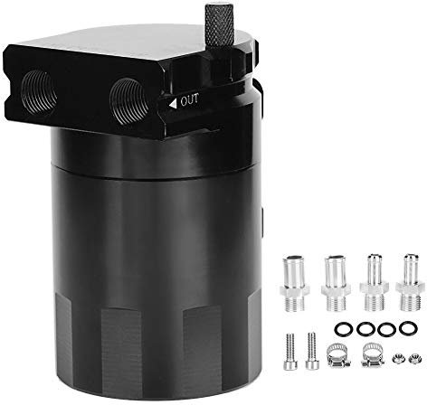 Decantatore Universale - Kit Universale Serbatoio Del Serbatoio 300 Ml Motore In Lega Di Alluminio Con Deflettore Polacca Nera Adatta Per Autoadatto Per Oil Catch Can