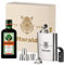 Geschenkset 3-TLG Flachmann, Holzkiste und Jägermeister personalisiert mit Wunschmotiv - Geschenk für Männer - hochwertige Geschenkidee - Motiv Wildschwein