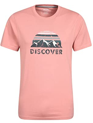 Mountain Warehouse Discover Mens Cotton T-Shirt Light Pink (Discover) XXS
