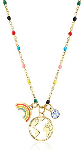 Brosway Collana Donna In Acciaio Con Simbolo Mondo, Collana Donna Collezione Chakra - BHKN059