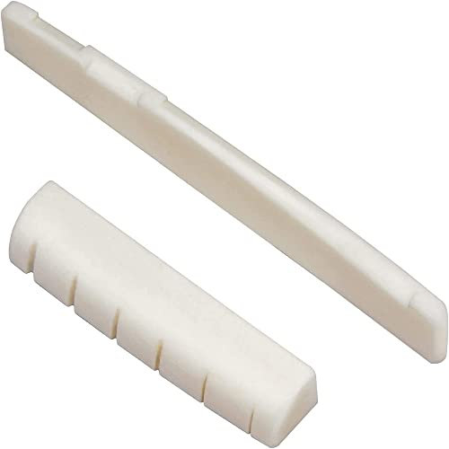 Voarge Bone Parts Gitarre für 6 String Folk Klassische Gitarre, Knochenbrücke für klassische Gitarre mit 6 Saiten aus echtem Knochen