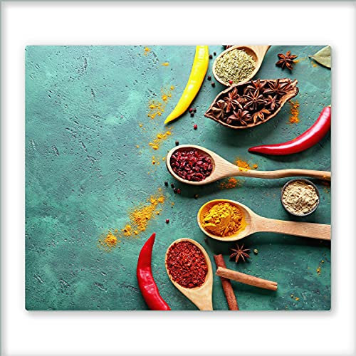 Canvas Fly 60x52 Glas-Herdabdeckplatte für Induktions- & Cerankochfeld, Küchen-Spritzschutz, Universale Küchenarbeitsplatte, Schneidebrett & Kochplatte-Abdeckung, Glasplatte inkl.Silikonnoppen (12)