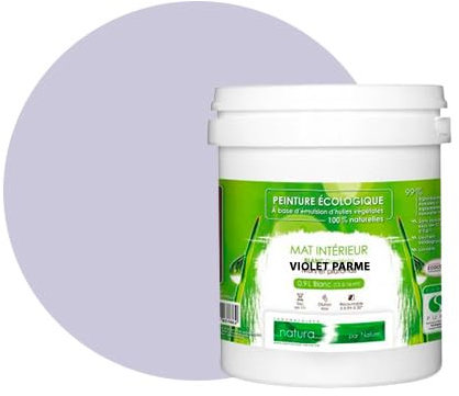 BOX DECO COULEURS Pintura de pared natural ecológica con aspecto mate interior Natura – 1 l/13 m², morado