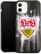 Slim Case extra dünn kompatibel mit Apple iPhone 12 Silikon Handyhülle schwarz Hülle VfB Stuttgart Offizielles Lizenzprodukt Bundesliga