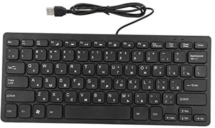 Wired Keyboard, TT-A01 78 Keys USB Keyboard Mute Ultra Thin Mini Russian/French/German Keyboard for PC Laptop Desktop Computer (Russian)