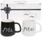 Cymax Mr Mrs Tasses à Café Avec Couvercle et Liège,Ensemble tasse couple café pour douche nuptiale fiançailles mariage anniversaire Saint Valentin cadeaux de Noël (420ml)
