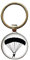 Skydive Skydivers Silhouetten-Anhänger, Schlüsselhalter, rund, Glas-Cabochon-Charm, Schlüsselanhänger für Sportliebhaber, Geschenk, braun, 25