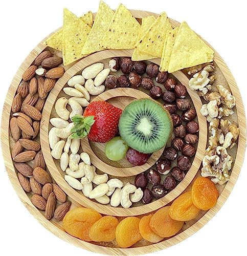 ELECTROMAX Bamboo Wooden Serving Platter Snack Tray Serving Tray Plate savoury Snacks (Model-9)
