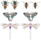 FINGERINSPIRE 8 STÜCKE Bienen Libelle Strass Perlen Aufnäher 4 Stil Stickerei Aufnäher Filz Kleidung Strass Aufnäher Mode Bienen Aufnäher Aufnäher Für Kleidung Kleid Hut DIY Handwerk
