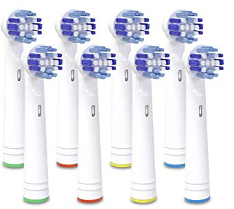 Premium Electric Toothbrush Heads Compatible with All Oral B Electric Toothbrushes Except The iO and Pulsonic (x8)