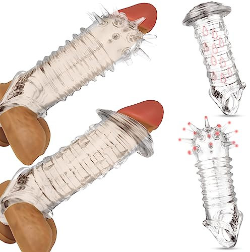 BDSMYOU 2er Penishülle Herren,Penis Sleeve Penis Hülle,Penismanschetten mit Hodenringe für den Mann,Penisring Penisringe,Sex Spielzeug für die Männer,Penis Vergrößern,Potenzsteigerung (A+B)