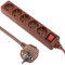 CableMarkt - Regleta con Interruptor de Seis enchufes Schuko 250 V con Cable de 1.5 m de Color Madera