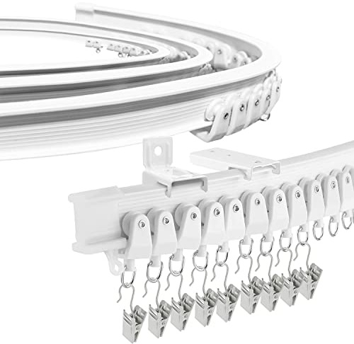 Deckenvorhangschiene, flexibel, biegbar, Vorhangschiene, 6,8 m, gebogene Vorhangschiene, Deckenhalterung, Silding Deckenschienenset, System für Erkerfenster, Raumteiler