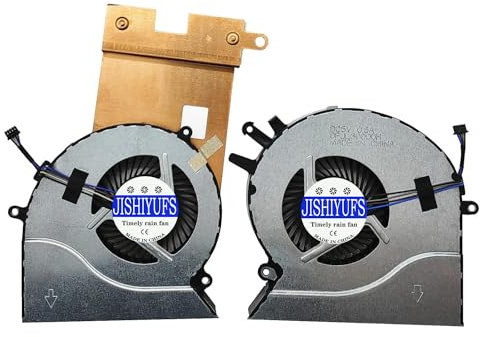 JISHIYUFS Nouveau CPU+GPU Ventilateur de Refroidissement pour HP Omen 17.3 17-an 17-an120nr 17-AN010CA 17-AN012DX 17-AN013TX TPN-Q195 Series 0FJL60000H 0FJL50000H 931576-001 931577-001 DC5V 0.5A
