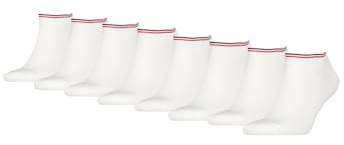 Tommy Hilfiger Sneaker Socken Herren & Damen Füsslinge 8-er Pack, Farbe:Weiss, Socken & Strümpfe:43-46