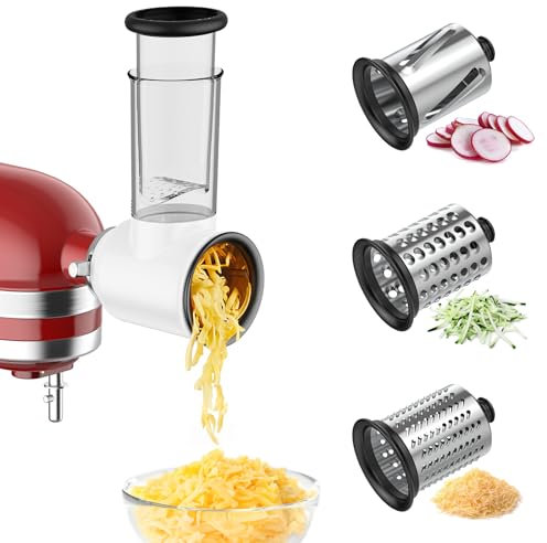 Accessoire pour râpe à fromage KitchenAid pour mixeur KitchenAid, râpe à fromage et poudre de broyage pour kitchenaid, machine à salade efficace, broyeur de nourriture avec 3 lames