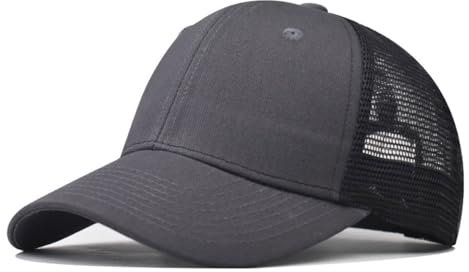 MQLSAERI 1 Stück Basecap Herren Damen, Trucker Cap Herren, Atmungsaktive Mesh Baseball Cap, Verstellbar Reine Farbe Cap Outdoor Running Freizeit Baseball Kappe - Schwarz
