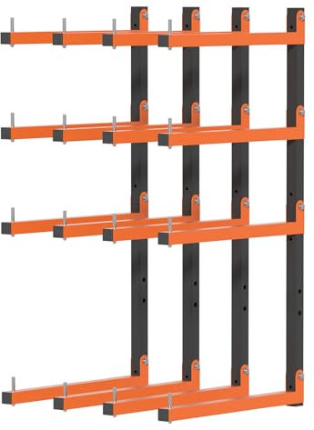 Olgsibb Lumber Storage Rack,Upgrade Folding Lumber Rack Wall Mount, Heavy Duty Metal 8 Level 32 Inch Wood Storage Rack for Garage Storage Organization