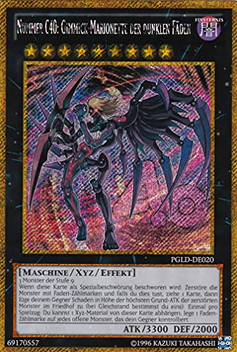 PGLD-DE020 - Nummer C40: Gimmick-Marionette der dunklen Fäden - Gold Secret Rare - Deutsch - Premium Gold - mit LMS Trading Fieldcenter-Karte Yugioh
