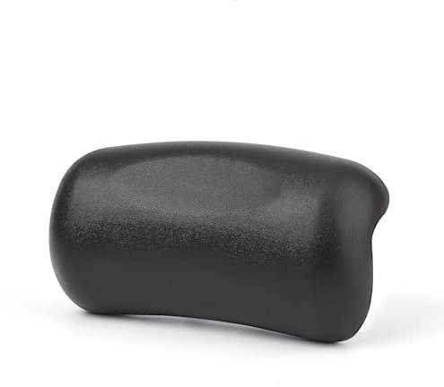 Koelaa Almohada de Baño, Almohada para Bañera con Ventosas Antideslizantes, Reposacabezas Bañera, Almohada Bañera Ergonómico, Cojín de Baño Impermeable para SPA en Casa Almohada Bañera-Negro