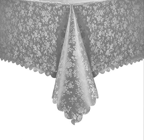 Romanstile Wachstuchtischdecke Weihnachten Mitteldecke 100x100 grau Tischdecke abwaschbar 350GSM,quadratisch Tischtuch 100% wasserdicht,wetterfest für Geburtstag,Party,Outdoor,Garten,Xmas,Silvester