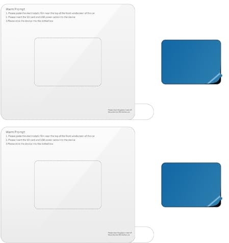 AZDOME Elektrostatische Folie für die Windschutzscheibe und doppelseitiges Aufkleber-Klebepad zur Montage von Dashcam