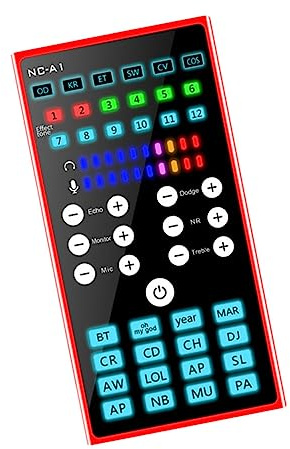Angoily Externe Soundkarte für PC und Telefon mit Rauschunterdrückung und Hall Effekt Metallgehäuse 1200mv Kapazität für Live Streaming Anwendungen