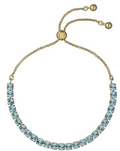Ted Baker Melrah Icon Crystal verstellbares Tennisarmband für Damen, 21 cm , Messing