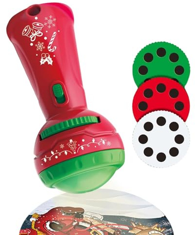 Christmas Projector Flashlight, Flashlight Projector - Funny Torch Projector with 24 Christmas Patterns, Fun Torch Toys for Bedtime Cognition, for